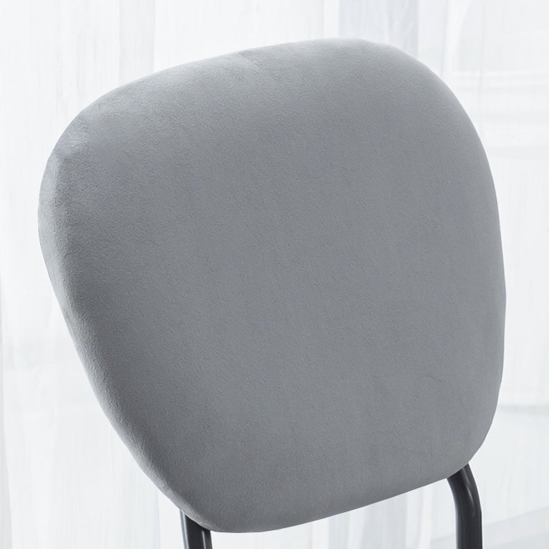 Chaise d'appoint rembourrée sans accoudoirs, chaises de salle à manger à dossier ouvert avec pieds en métal noir