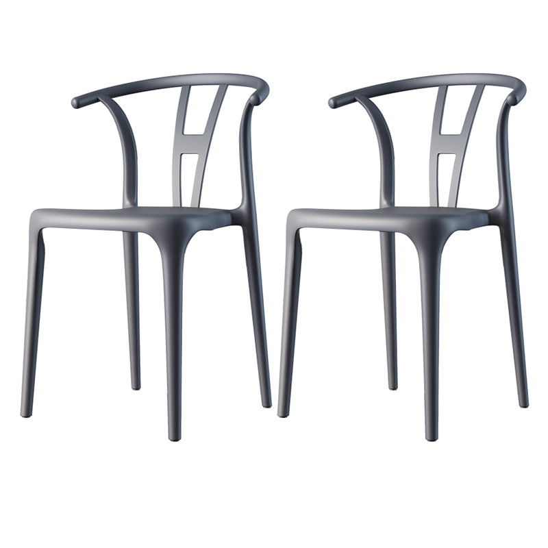Plastic Side Chair Contemporary Style Multicolor Armless Chair for Dining Room