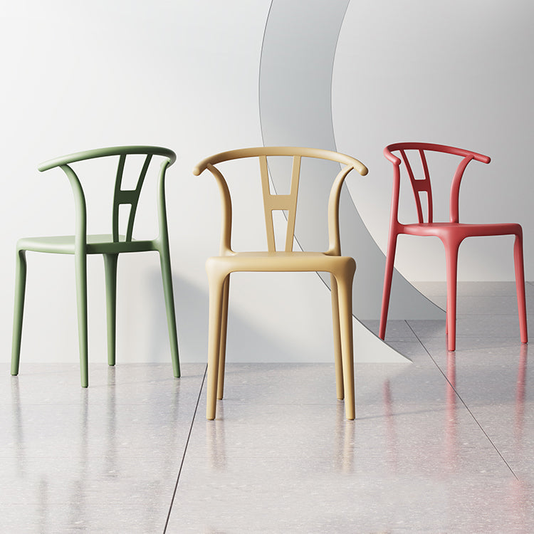 Plastic Side Chair Contemporary Style Multicolor Armless Chair for Dining Room
