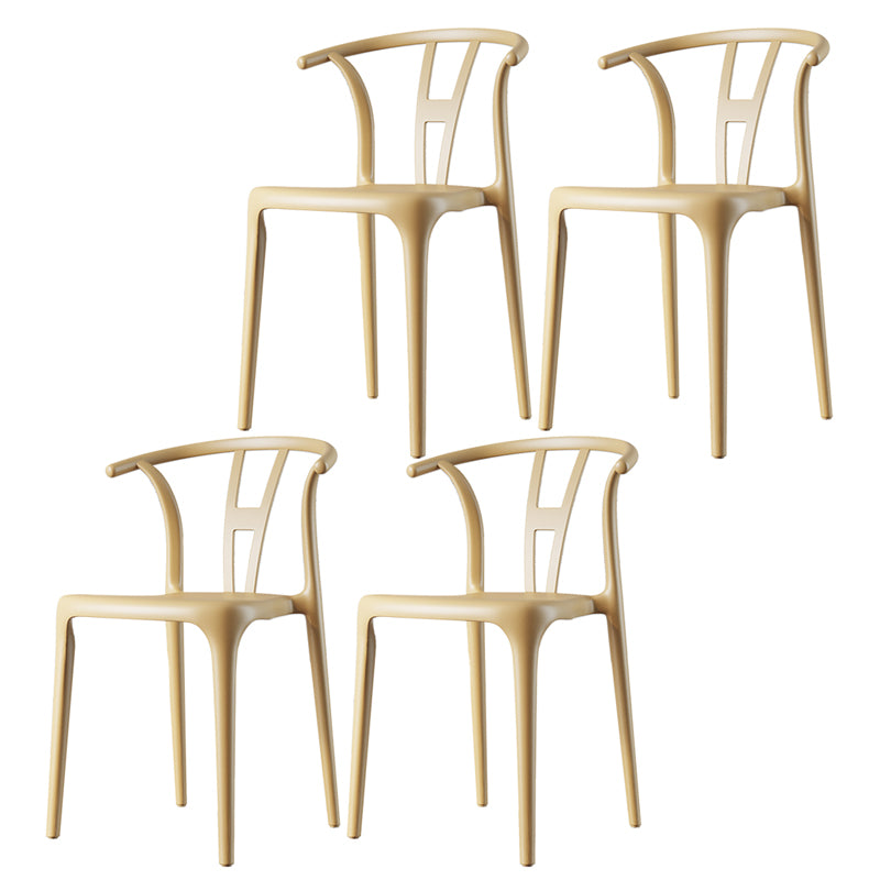 Plastic Side Chair Contemporary Style Multicolor Armless Chair for Dining Room