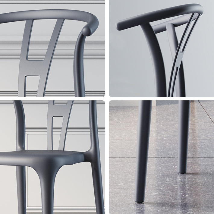 Plastic Side Chair Contemporary Style Multicolor Armless Chair for Dining Room