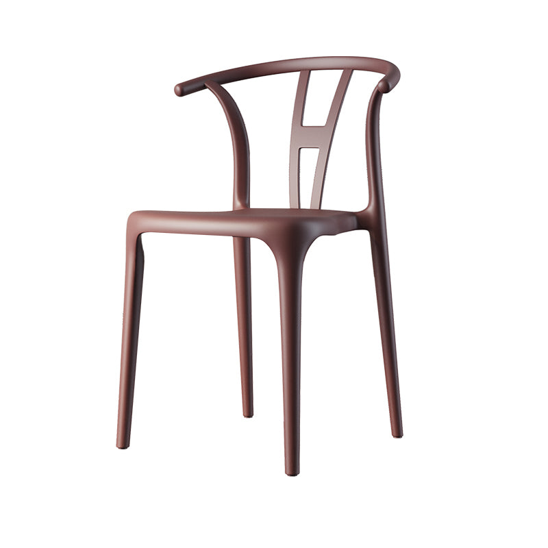 Plastic Side Chair Contemporary Style Multicolor Armless Chair for Dining Room