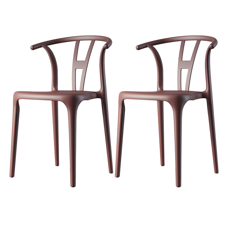Plastic Side Chair Contemporary Style Multicolor Armless Chair for Dining Room