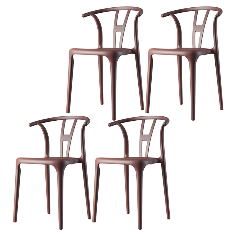 Plastic Side Chair Contemporary Style Multicolor Armless Chair for Dining Room