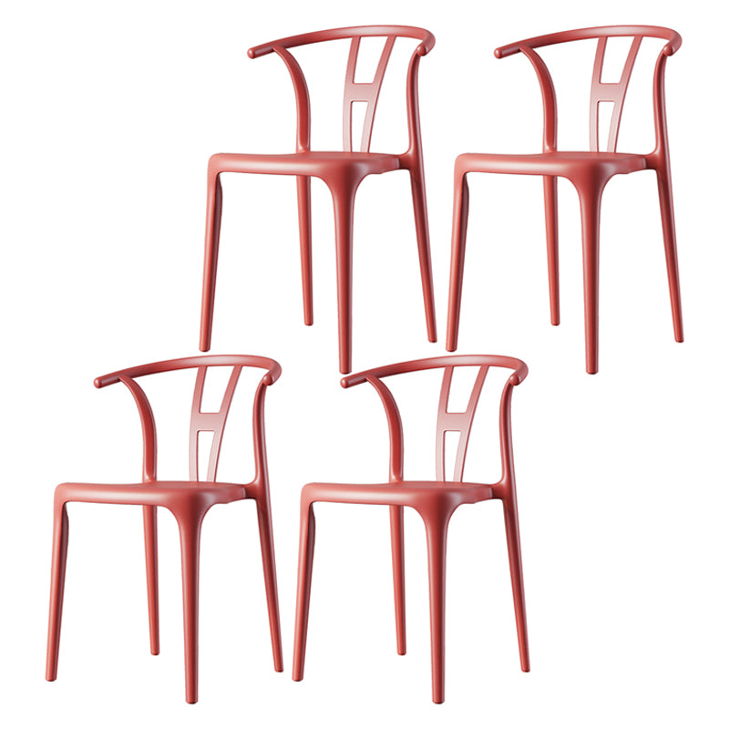 Plastic Side Chair Contemporary Style Multicolor Armless Chair for Dining Room