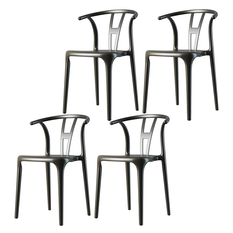 Plastic Side Chair Contemporary Style Multicolor Armless Chair for Dining Room