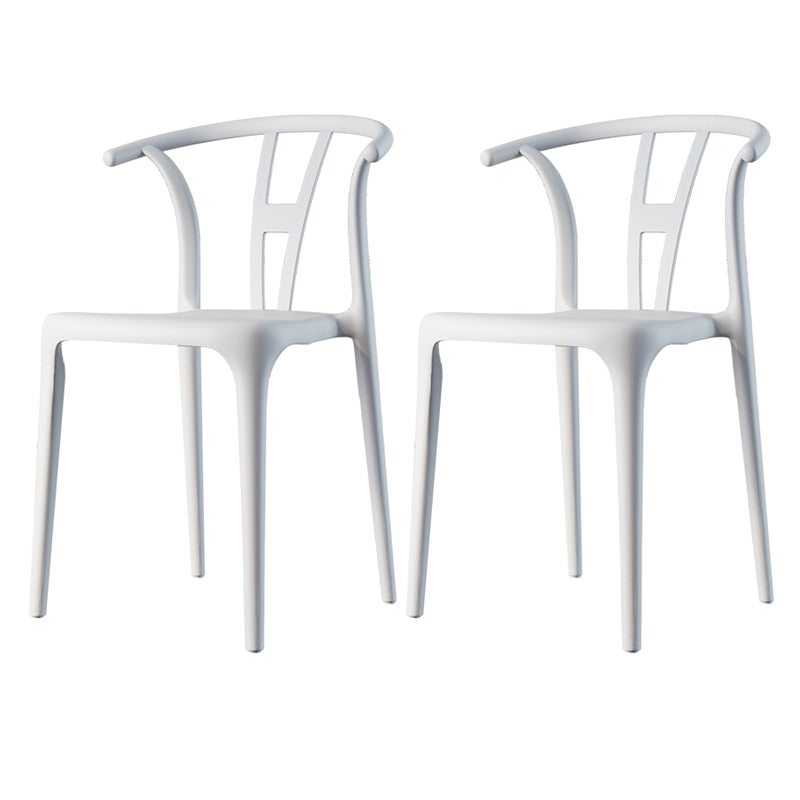 Plastic Side Chair Contemporary Style Multicolor Armless Chair for Dining Room