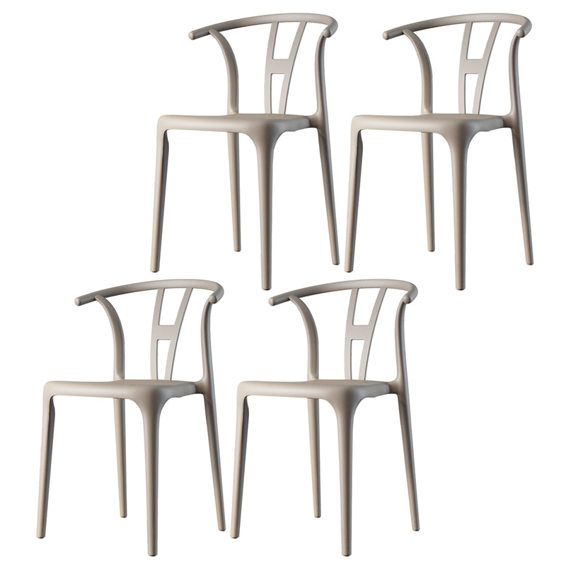 Plastic Side Chair Contemporary Style Multicolor Armless Chair for Dining Room