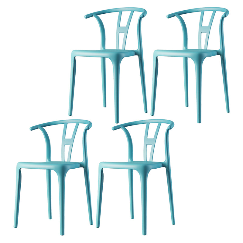Plastic Side Chair Contemporary Style Multicolor Armless Chair for Dining Room