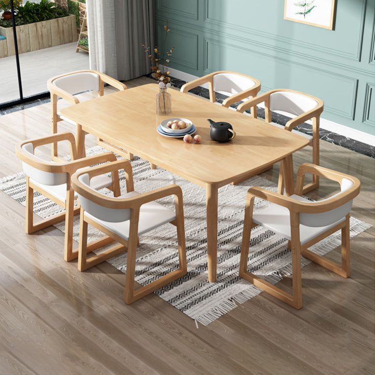 Wood Contemporary Style Indoor with Arm Chair Open Back Dining Side Chairs