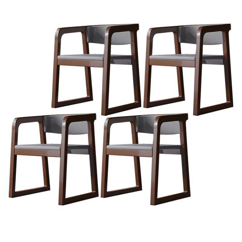 Wood Contemporary Style Indoor with Arm Chair Open Back Dining Side Chairs