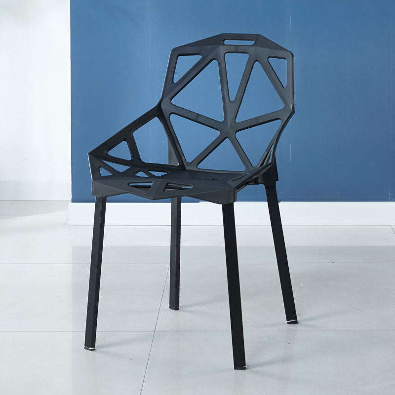 Chaise d'appoint scandinave pour maison, nid d'oiseau, dossier croisé, chaise de salle à manger en plastique
