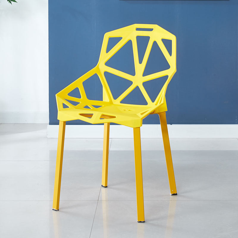 Chaise d'appoint scandinave pour maison, nid d'oiseau, dossier croisé, chaise de salle à manger en plastique