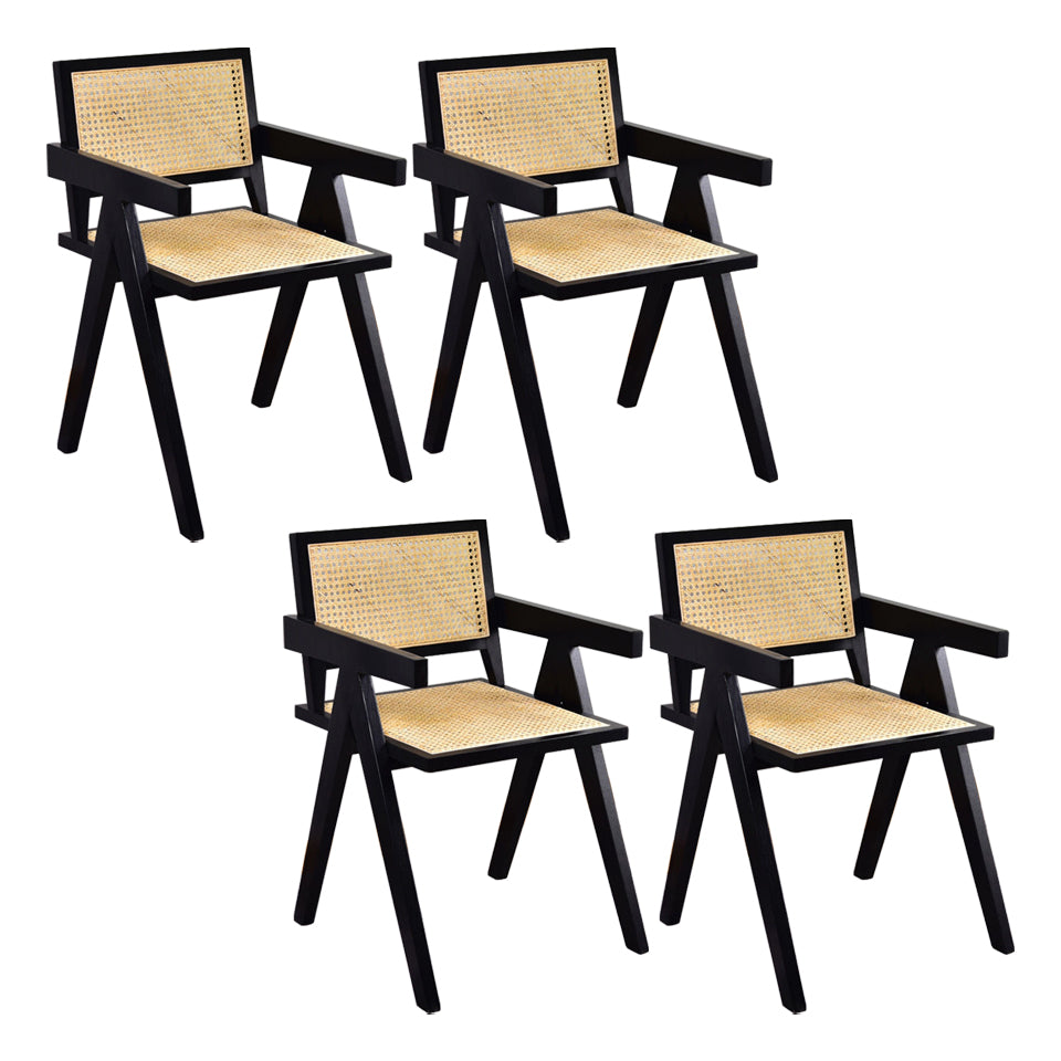 Contemporary Dining Room Chair 20'' Wide Open Arm Chair with 4 Wood Legs for Home Use