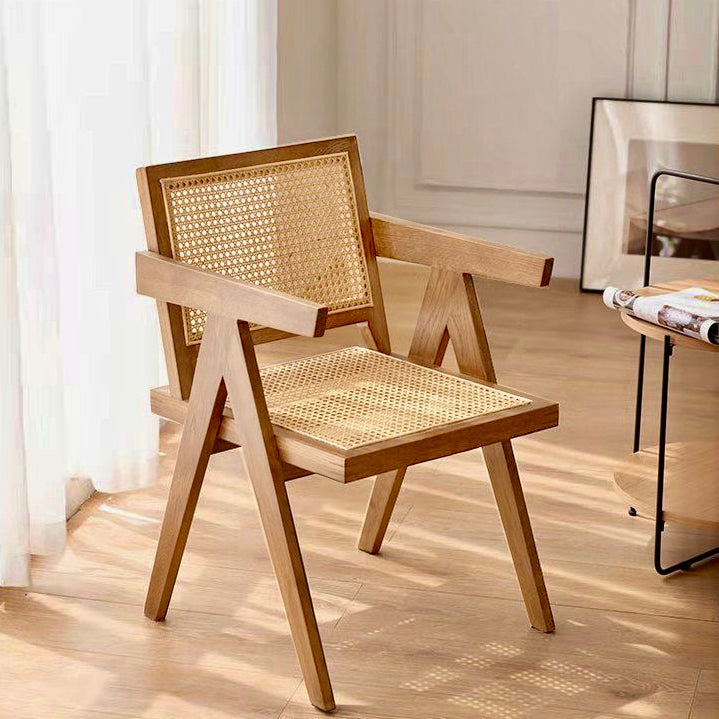 Contemporary Dining Room Chair 20'' Wide Open Arm Chair with 4 Wood Legs for Home Use