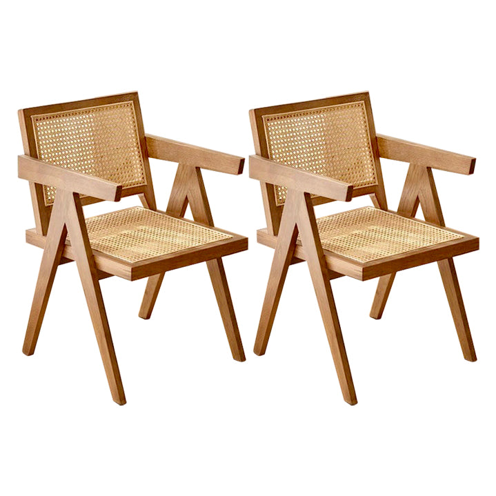 Contemporary Dining Room Chair 20'' Wide Open Arm Chair with 4 Wood Legs for Home Use