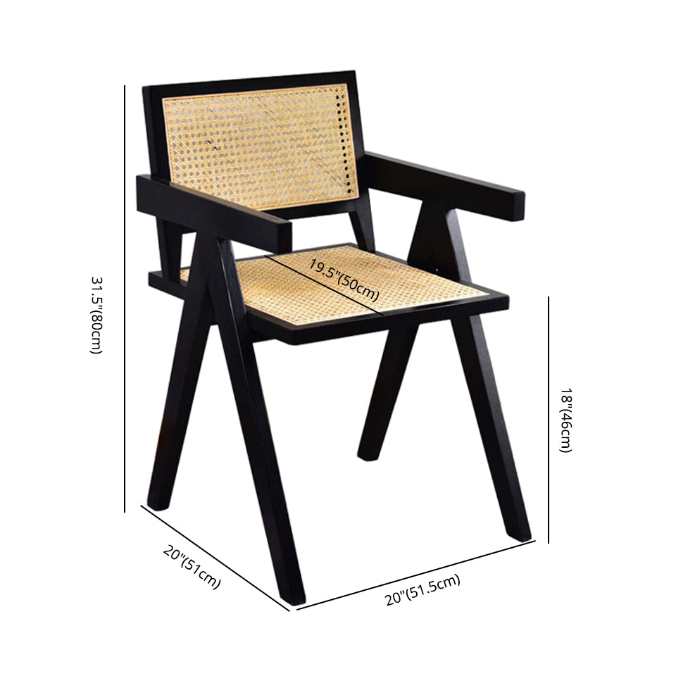 Contemporary Dining Room Chair 20'' Wide Open Arm Chair with 4 Wood Legs for Home Use