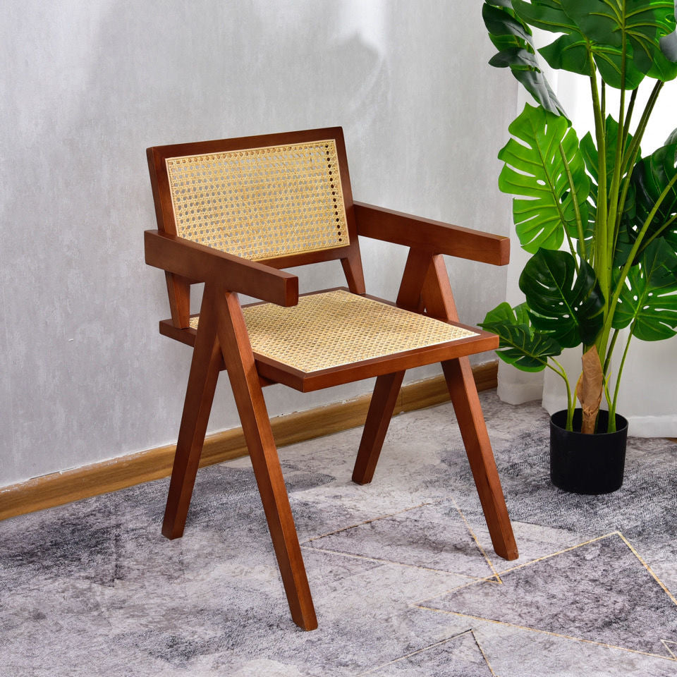 Contemporary Dining Room Chair 20'' Wide Open Arm Chair with 4 Wood Legs for Home Use