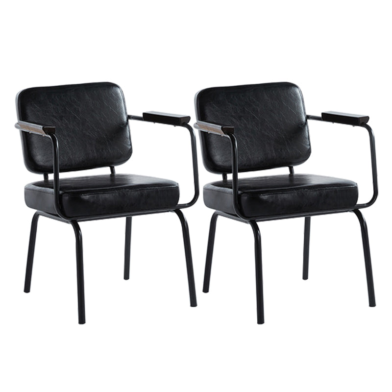Industrial Style Metal Matte Finish Dinning Arm Chair Open Back Dining Chair