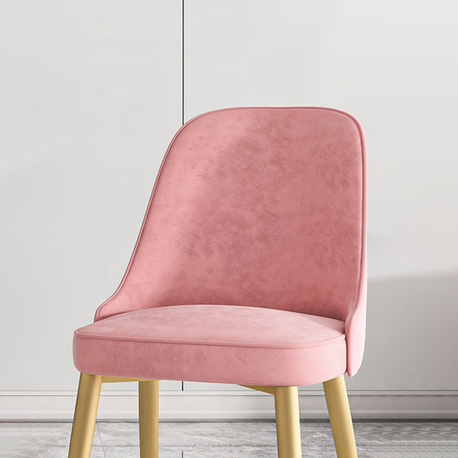 Chaise de salle à manger à dossier solide mental moderne, chaise de cuisine dorée à manger