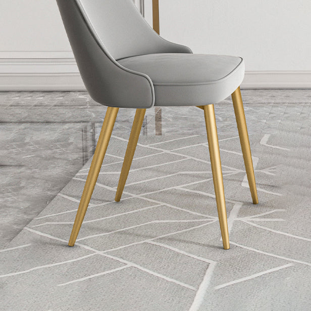 Chaise de salle à manger à dossier solide mental moderne, chaise de cuisine dorée à manger