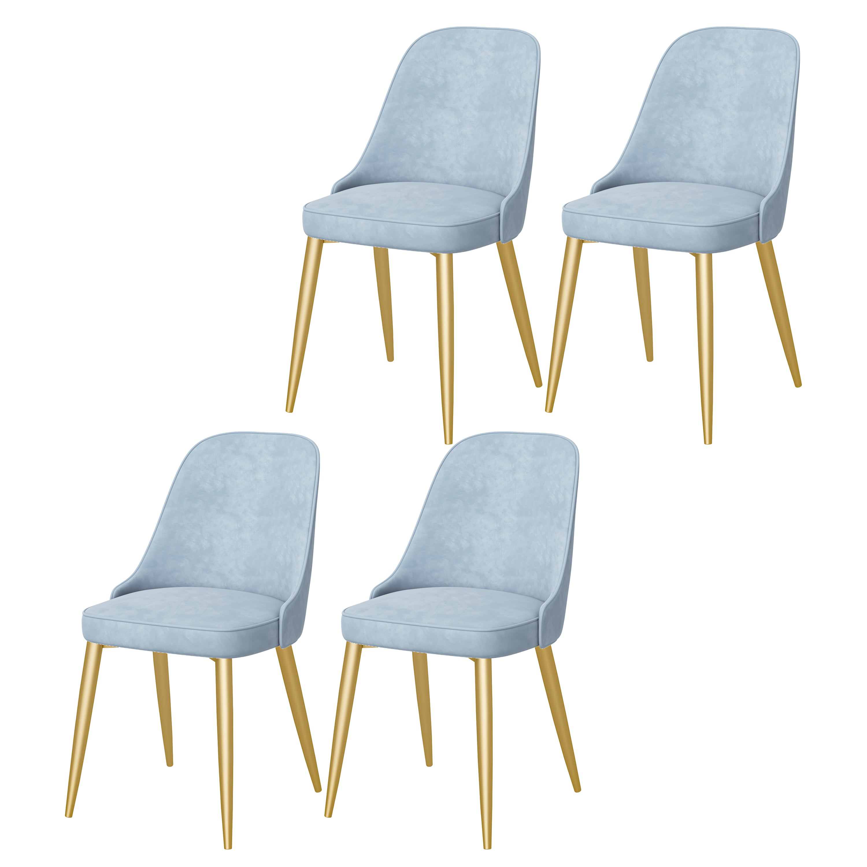 Chaise de salle à manger à dossier solide mental moderne, chaise de cuisine dorée à manger