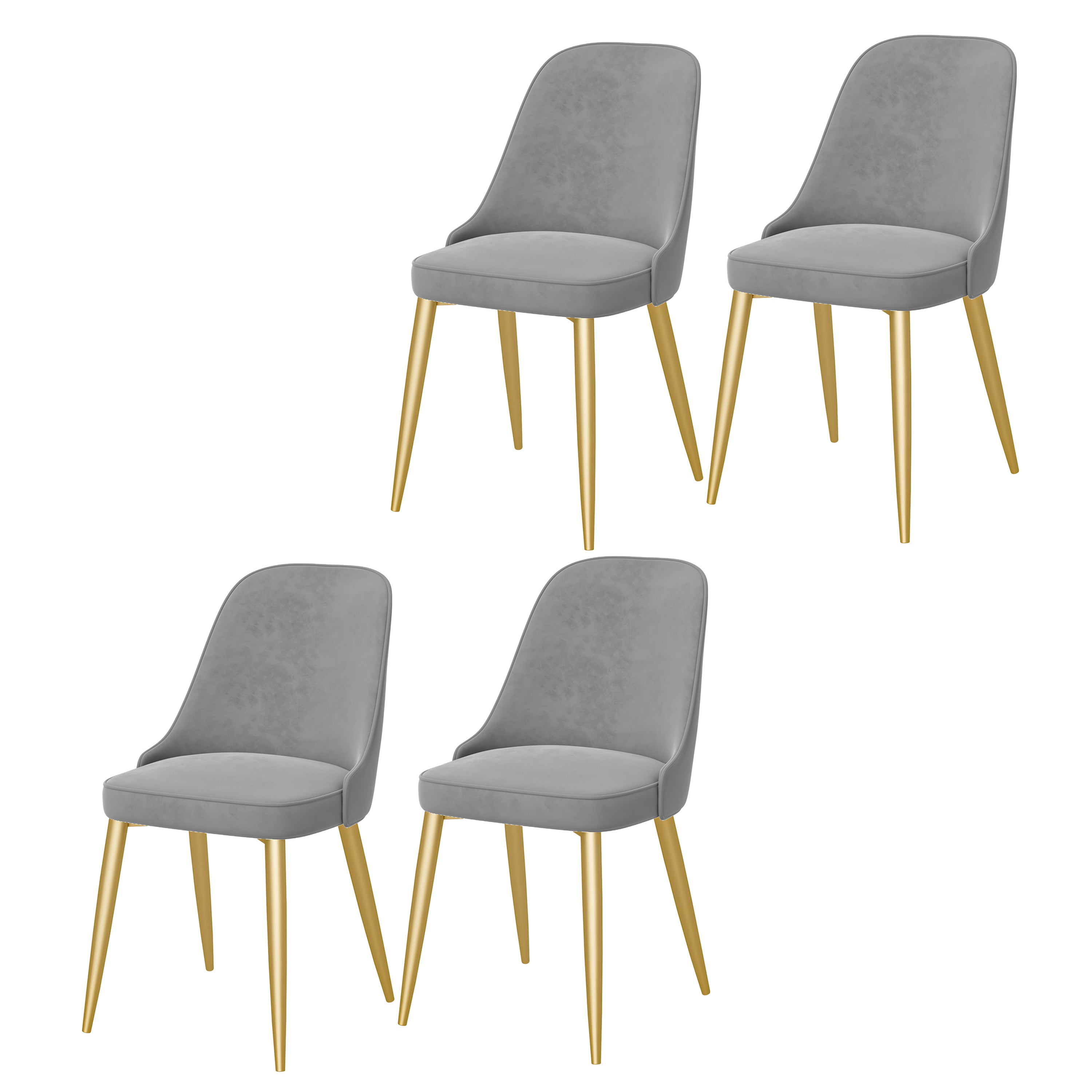 Chaise de salle à manger à dossier solide mental moderne, chaise de cuisine dorée à manger
