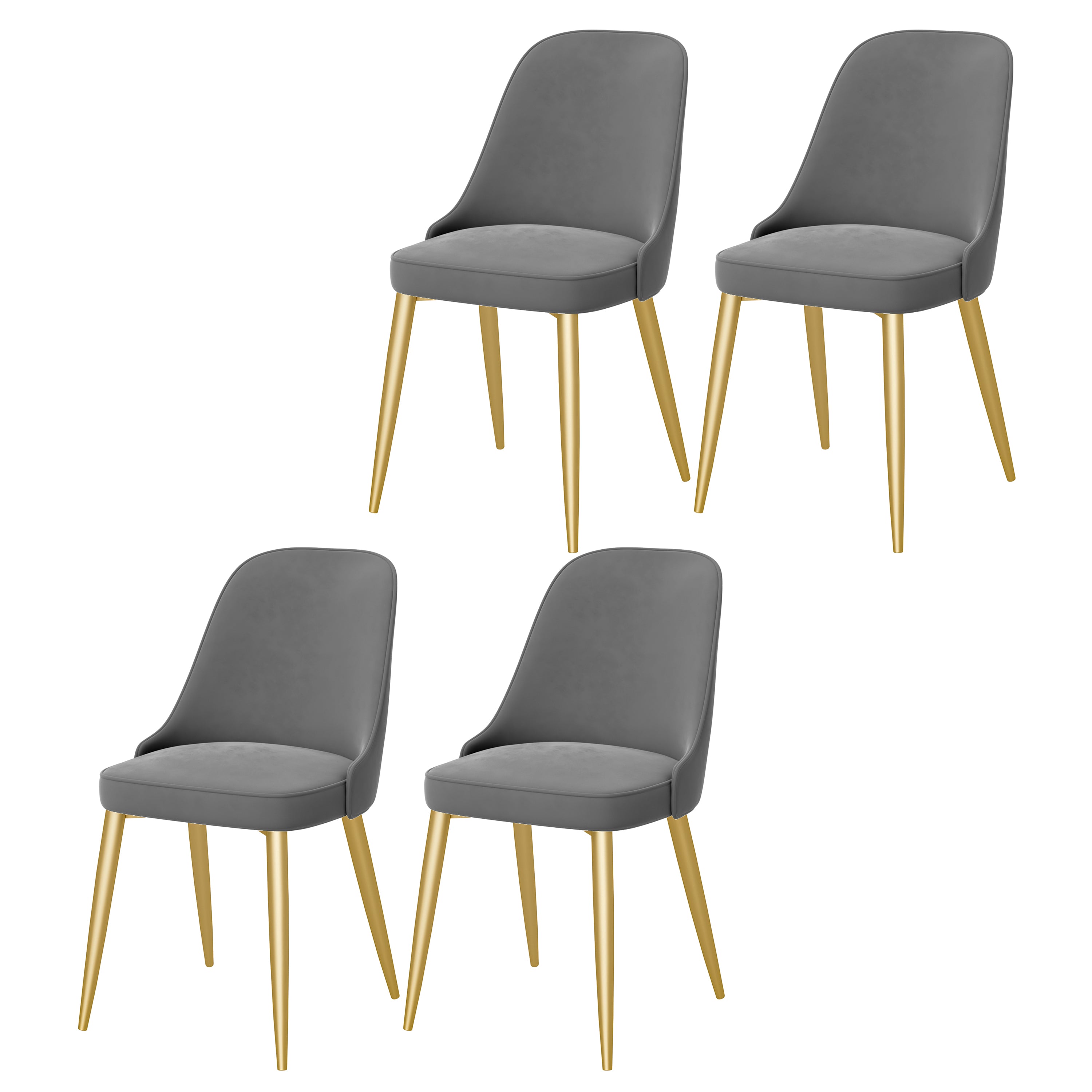 Chaise de salle à manger à dossier solide mental moderne, chaise de cuisine dorée à manger
