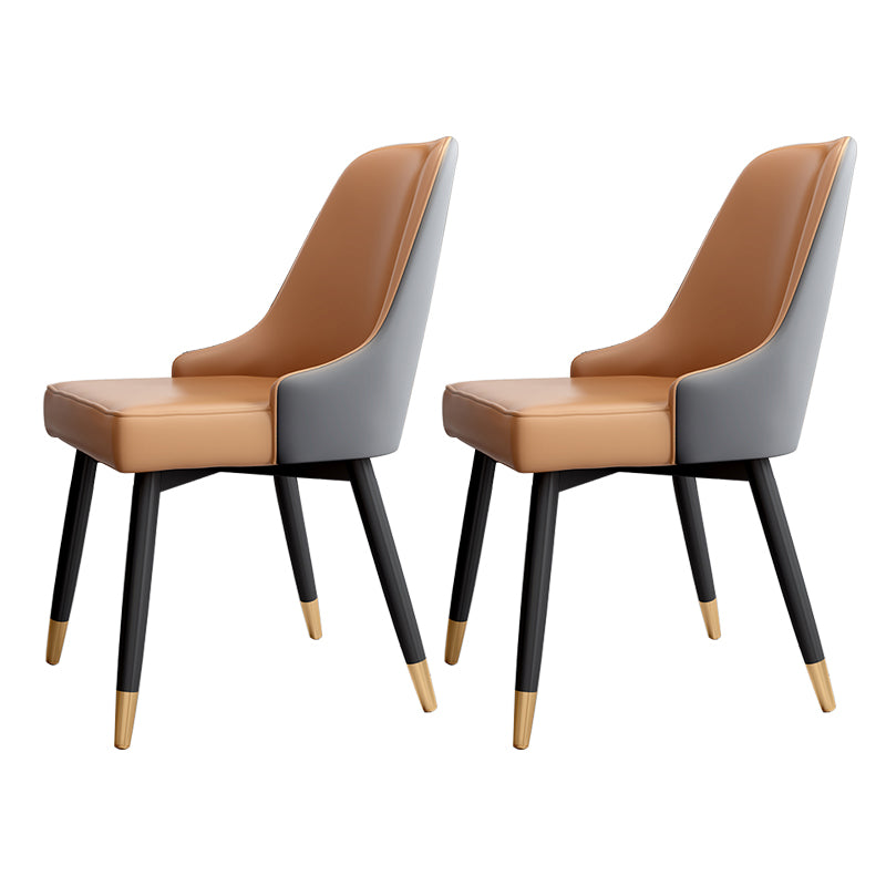 Chaise de salle à manger à dossier solide mental moderne, chaise de cuisine dorée à manger