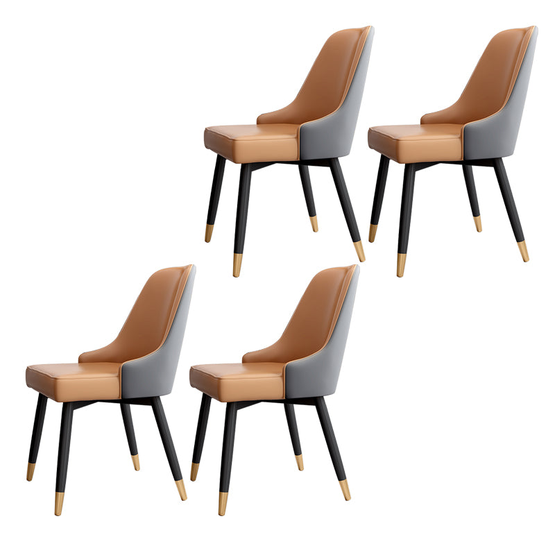 Chaise de salle à manger à dossier solide mental moderne, chaise de cuisine dorée à manger