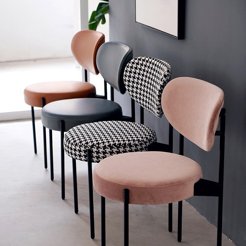 Modern Metal Base Indoor Chair 32''H Open Back Dining Side Chair with 4 Legs