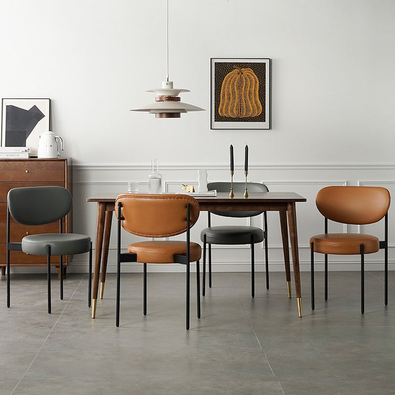 Modern Metal Base Indoor Chair 32''H Open Back Dining Side Chair with 4 Legs