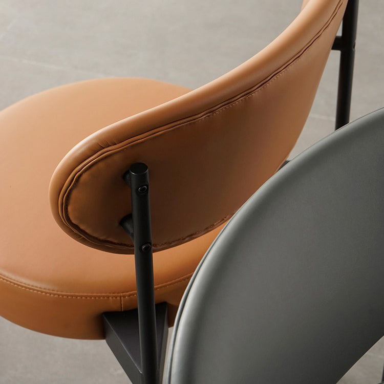 Modern Metal Base Indoor Chair 32''H Open Back Dining Side Chair with 4 Legs