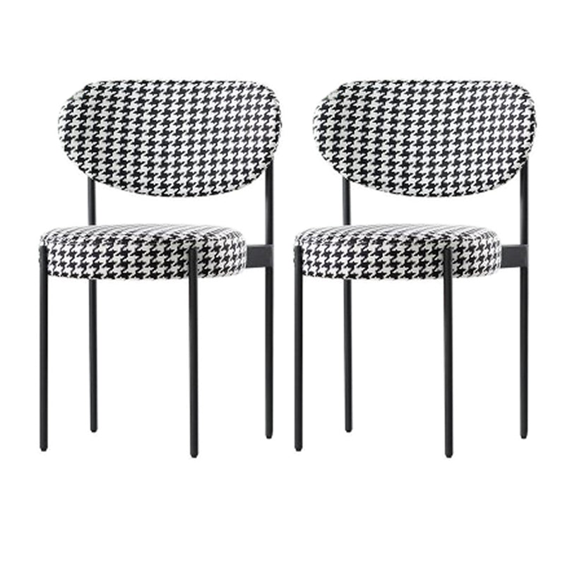 Modern Metal Base Indoor Chair 32''H Open Back Dining Side Chair with 4 Legs