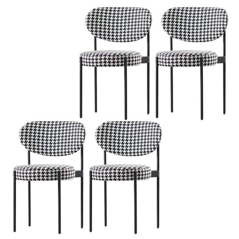 Modern Metal Base Indoor Chair 32''H Open Back Dining Side Chair with 4 Legs