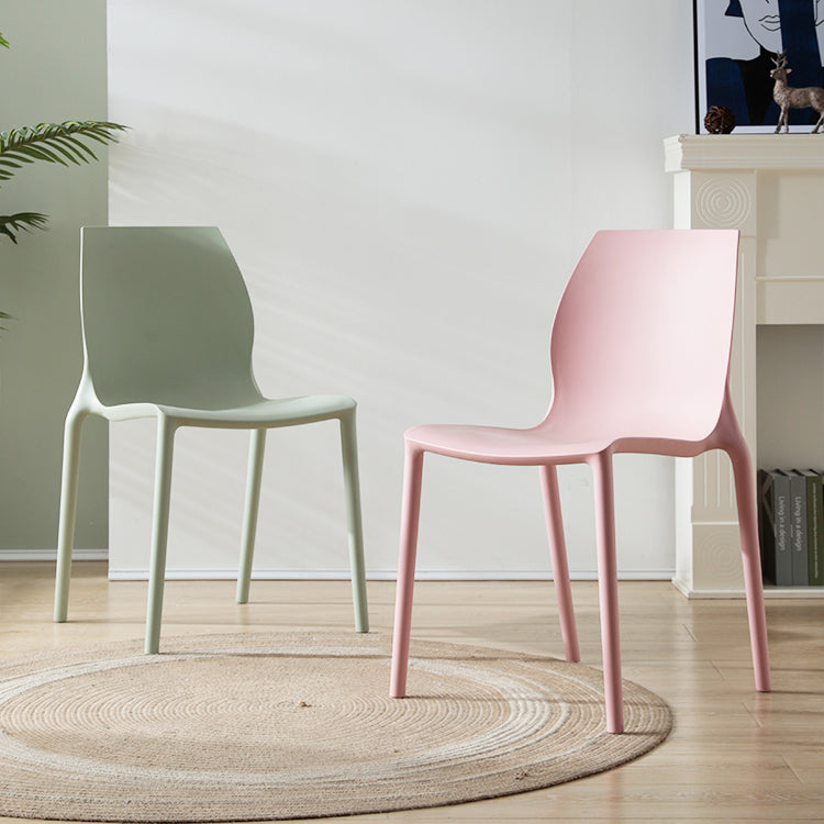 Contemporary Plastic Dining Room Chair Multicolor Stackable Side Chair