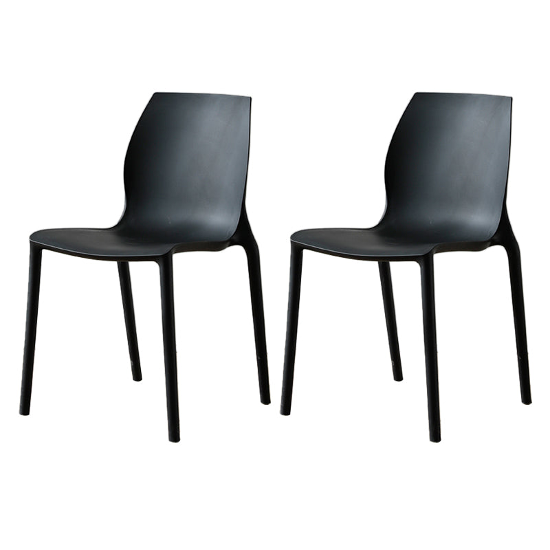 Contemporary Plastic Dining Room Chair Multicolor Stackable Side Chair