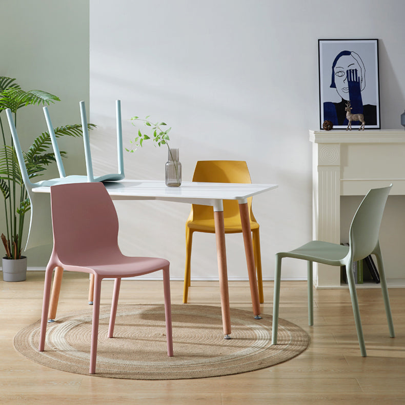 Contemporary Plastic Dining Room Chair Multicolor Stackable Side Chair