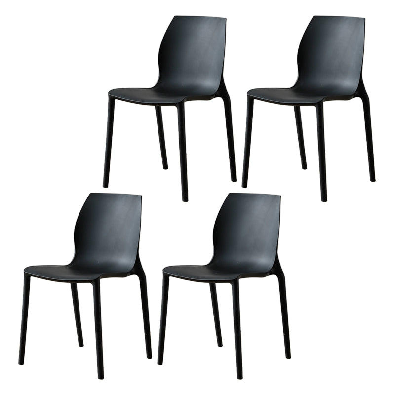 Contemporary Plastic Dining Room Chair Multicolor Stackable Side Chair