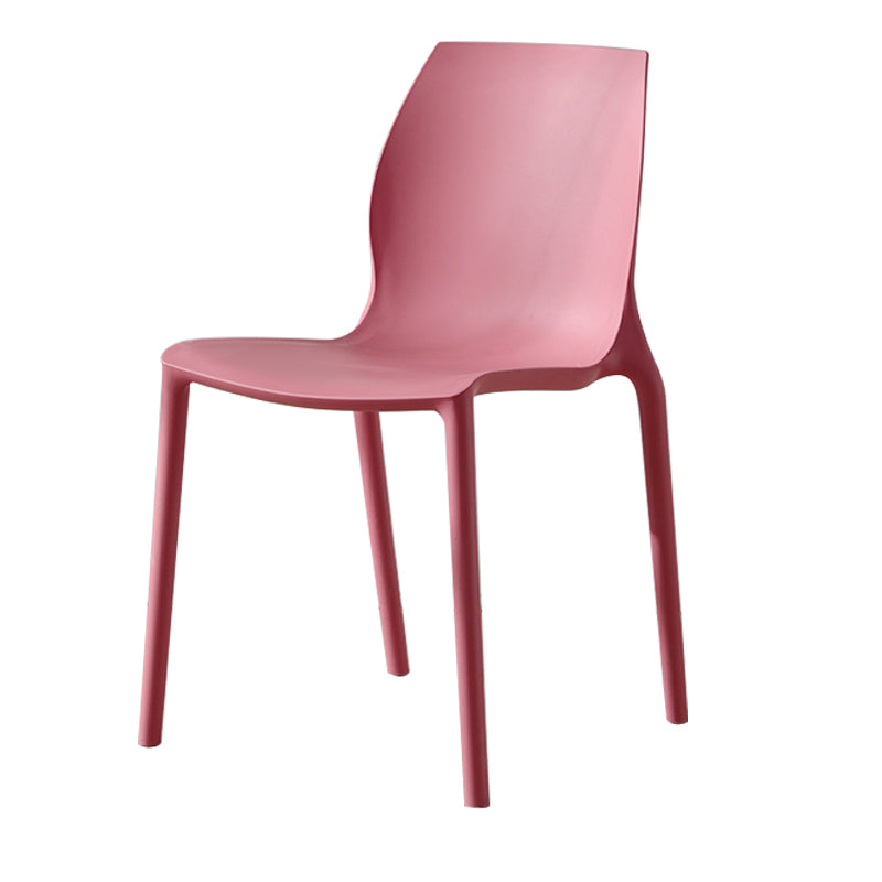 Contemporary Plastic Dining Room Chair Multicolor Stackable Side Chair