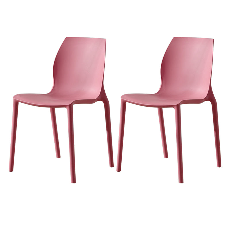 Contemporary Plastic Dining Room Chair Multicolor Stackable Side Chair