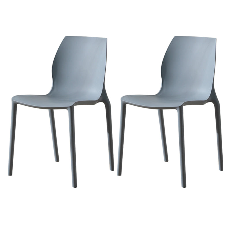 Contemporary Plastic Dining Room Chair Multicolor Stackable Side Chair
