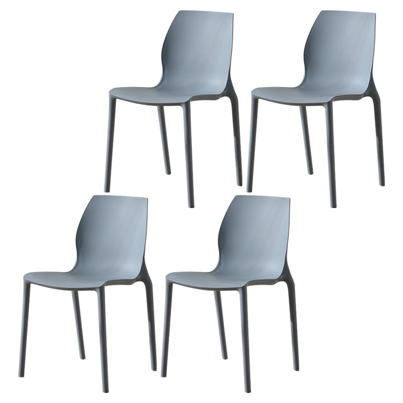 Contemporary Plastic Dining Room Chair Multicolor Stackable Side Chair