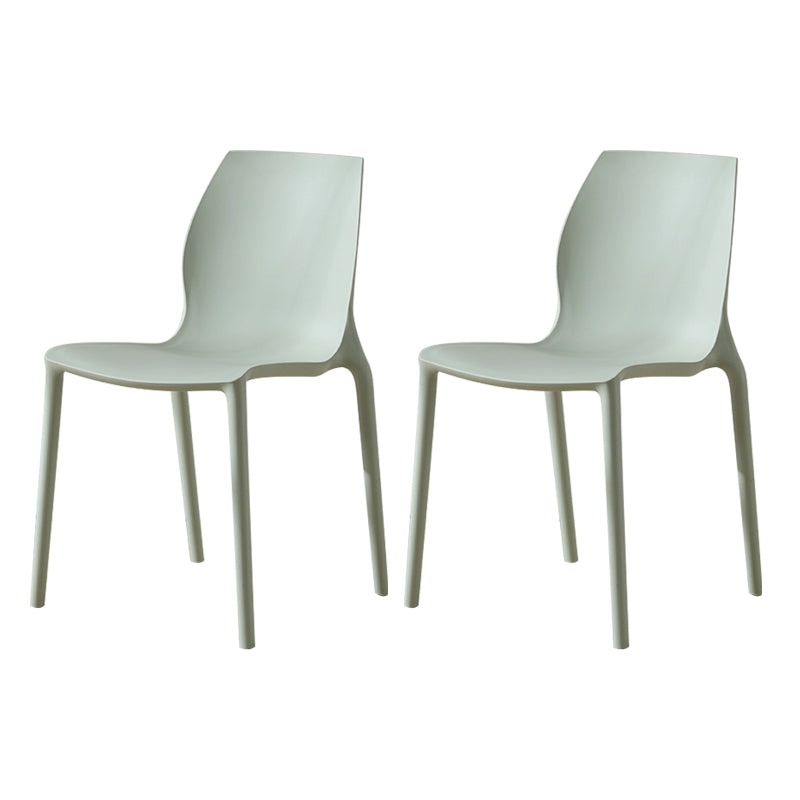 Contemporary Plastic Dining Room Chair Multicolor Stackable Side Chair