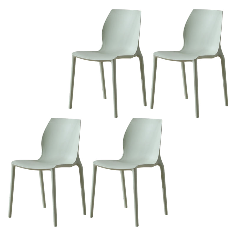 Contemporary Plastic Dining Room Chair Multicolor Stackable Side Chair