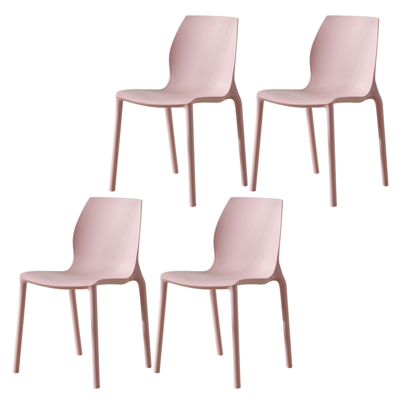 Contemporary Plastic Dining Room Chair Multicolor Stackable Side Chair