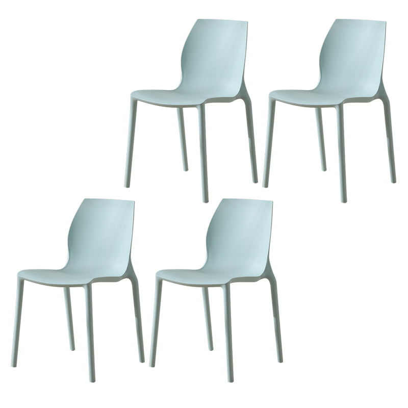 Contemporary Plastic Dining Room Chair Multicolor Stackable Side Chair