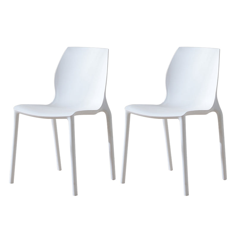 Contemporary Plastic Dining Room Chair Multicolor Stackable Side Chair