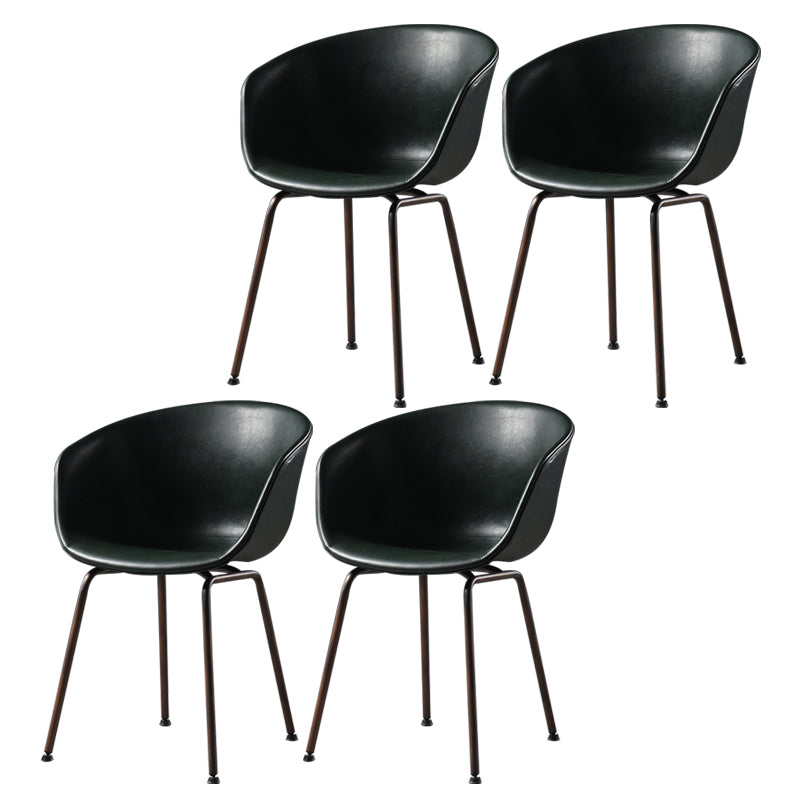 Industrial Style Metal Matte Finish Dining Arm Chair Solid Back Dining Chair