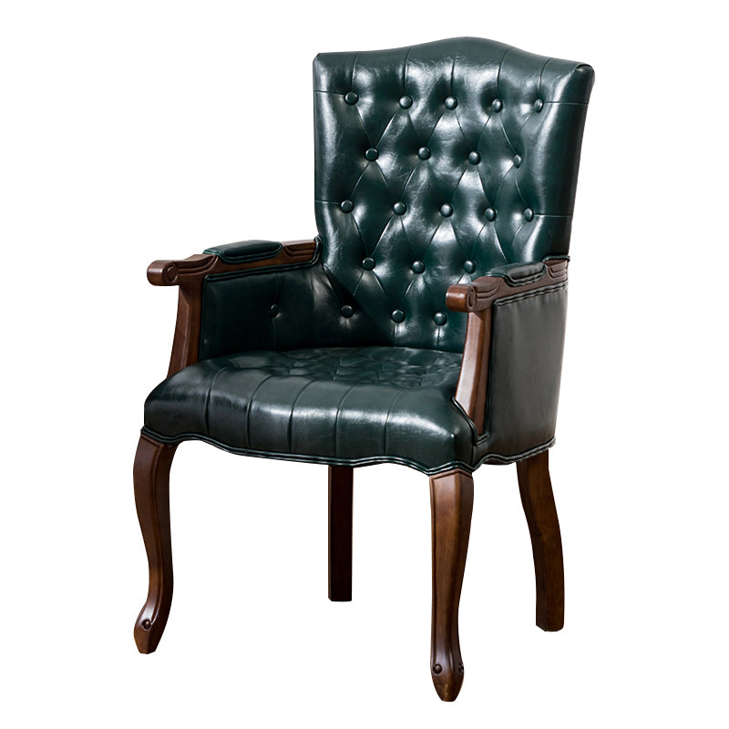 Wood French Country Dining Arm Chair with Color Cushion Parsons Chair for Home